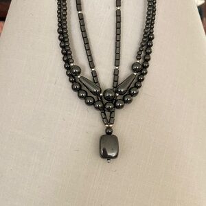 Trio of Black Beaded Necklaces